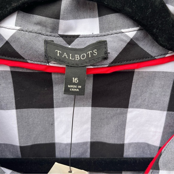 NWT Talbots x Oprah Magazine Black & White Sleeveless Button Tie Front Sundress - Picture 4 of 9